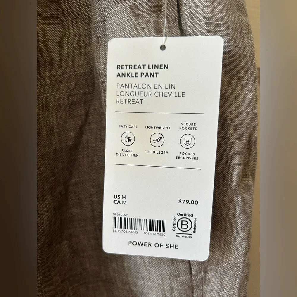 athleta | retreat high rise linen ankle pant - pyrite - Picture 6 of 8